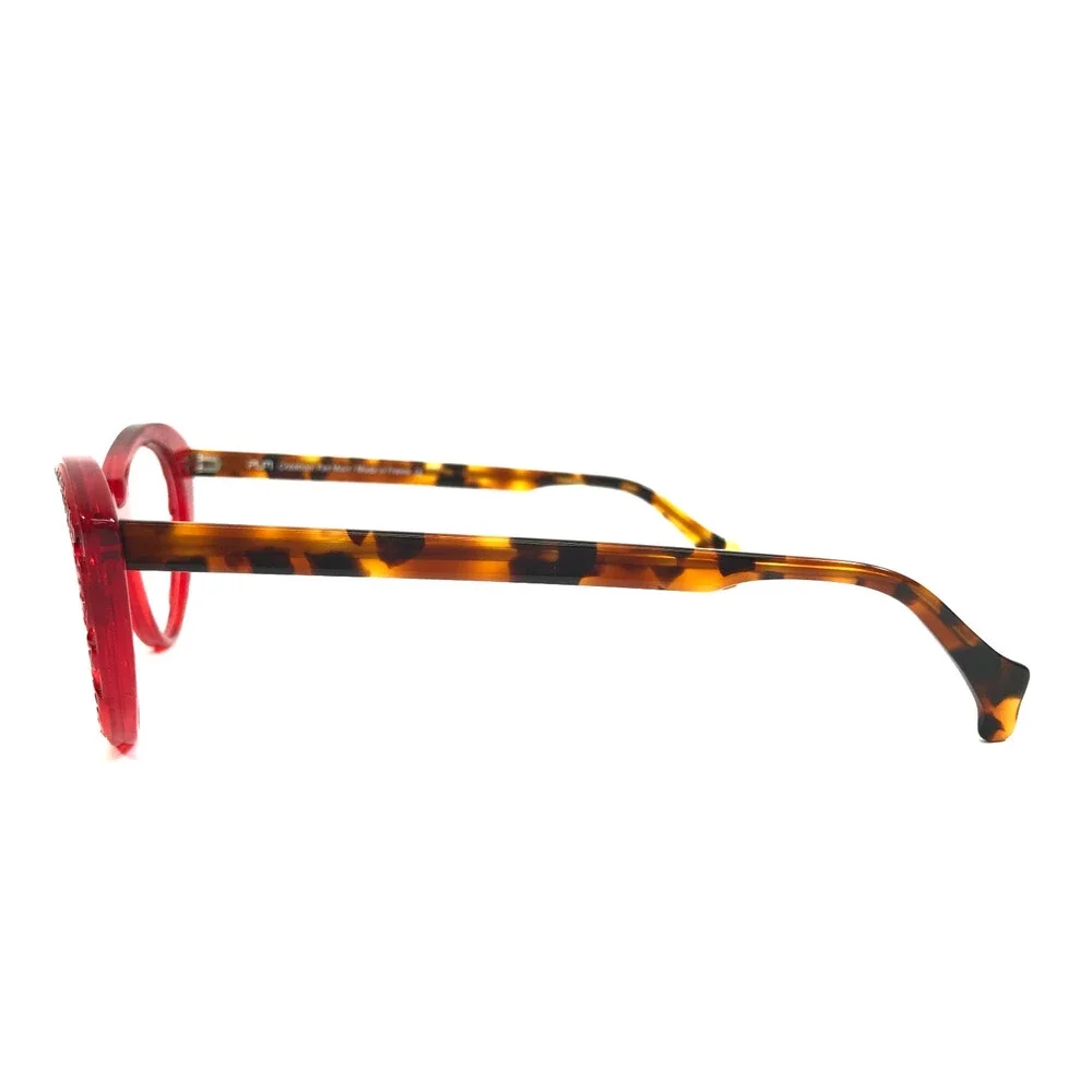 PLM Creation Eyeglasses Frames RE-BELLE VII Red Tortoise Cat Eye 532 54-19-145